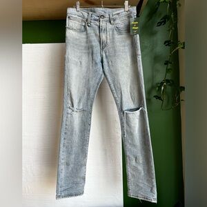 R 13 Blue Skinny Distressed Jeans